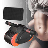 Maxbell Abdominal Roller Wheel with Mat Widened Double Wheels Body Building Workout Orange