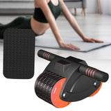 Maxbell Abdominal Roller Wheel with Mat Widened Double Wheels Body Building Workout Orange