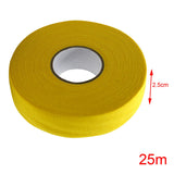 Maxbell 2.5Cmx25M Ice Hockey Cloth Tape Wrapping Breathable Nonslip Protector Cover Yellow