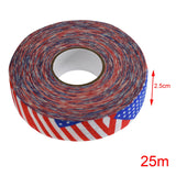 Maxbell 2.5Cmx25M Ice Hockey Cloth Tape Wrapping Breathable Nonslip Protector Cover Flag Red