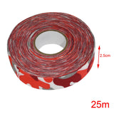 Maxbell 2.5Cmx25M Ice Hockey Cloth Tape Wrapping Breathable Nonslip Protector Cover Red Camo