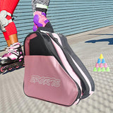 Maxbell Roller Skate Bag Skating Shoes Bag Portable Large Capacity Inline Skates Bag Pink