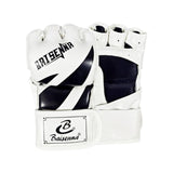 Maxbell Mma Gloves Half Finger Training Boxing Gloves Hand Wraps Kick Boxing Gloves White Black