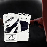 Maxbell Mma Gloves Half Finger Training Boxing Gloves Hand Wraps Kick Boxing Gloves White Black