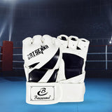 Maxbell Mma Gloves Half Finger Training Boxing Gloves Hand Wraps Kick Boxing Gloves White Black