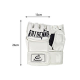 Maxbell Mma Gloves Half Finger Training Boxing Gloves Hand Wraps Kick Boxing Gloves White