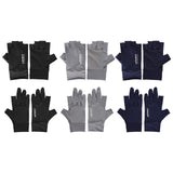 Maxbell Ice Silk Gloves Sun Protection Gloves Men Comfortable for Backpacking Hiking All Half of Black