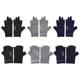 Maxbell Ice Silk Gloves Sun Protection Gloves Men Comfortable for Backpacking Hiking All Half of Black