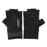 Maxbell Ice Silk Gloves Sun Protection Gloves Men Comfortable for Backpacking Hiking All Half of Black