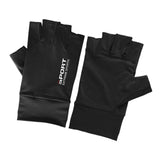 Maxbell Ice Silk Gloves Sun Protection Gloves Men Comfortable for Backpacking Hiking All Half of Black