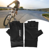 Maxbell Ice Silk Gloves Sun Protection Gloves Men Comfortable for Backpacking Hiking All Half of Black