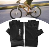 Maxbell Ice Silk Gloves Sun Protection Gloves Men Comfortable for Backpacking Hiking All Half of Black