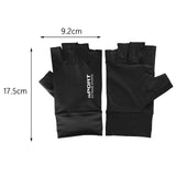 Maxbell Ice Silk Gloves Sun Protection Gloves Men Comfortable for Backpacking Hiking All Half of Black
