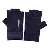 Maxbell Ice Silk Gloves Sun Protection Gloves Men Comfortable for Backpacking Hiking All Half Blue