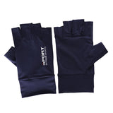 Maxbell Ice Silk Gloves Sun Protection Gloves Men Comfortable for Backpacking Hiking All Half Blue