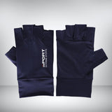 Maxbell Ice Silk Gloves Sun Protection Gloves Men Comfortable for Backpacking Hiking All Half Blue