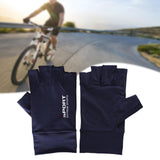 Maxbell Ice Silk Gloves Sun Protection Gloves Men Comfortable for Backpacking Hiking All Half Blue