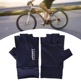 Maxbell Ice Silk Gloves Sun Protection Gloves Men Comfortable for Backpacking Hiking All Half Blue