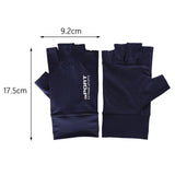 Maxbell Ice Silk Gloves Sun Protection Gloves Men Comfortable for Backpacking Hiking All Half Blue