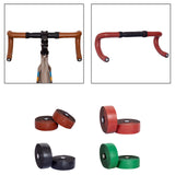 Maxbell 2Pcs PU Bike Handlebar Tapes Anti Vibration Handle Wraps Comfortable Grip Coffee