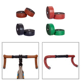 Maxbell 2Pcs PU Bike Handlebar Tapes Anti Vibration Handle Wraps Comfortable Grip Coffee