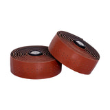 Maxbell 2Pcs PU Bike Handlebar Tapes Anti Vibration Handle Wraps Comfortable Grip Coffee