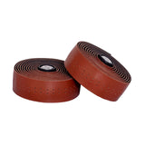 Maxbell 2Pcs PU Bike Handlebar Tapes Anti Vibration Handle Wraps Comfortable Grip Coffee