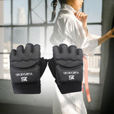 Maxbell Kickboxing Gloves Half Finger Adjustable Mitts Sparring Gloves for Women MMA S