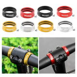 Maxbell 2x Folding Bike Handlebar Fixing Rings Aluminum Frame Stem Mount Replacement Black 25.4mm