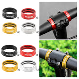 Maxbell 2x Folding Bike Handlebar Fixing Rings Aluminum Frame Stem Mount Replacement Black 25.4mm