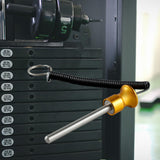 Maxbell Weight Stack Pin with Pull Rope Locking Cable Gym Equipment Replacement Part Yellow 8mmx80mm