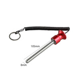 Maxbell Weight Stack Pin with Pull Rope Locking Cable Gym Equipment Replacement Part Red 8mmx105mm