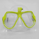 Maxbell Adult Scuba Diving Mask Camera Mount Swim Mask Free Diving Snorkeling Gear Clear Yellow