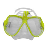 Maxbell Adult Scuba Diving Mask Camera Mount Swim Mask Free Diving Snorkeling Gear Clear Yellow