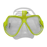 Maxbell Adult Scuba Diving Mask Camera Mount Swim Mask Free Diving Snorkeling Gear Clear Yellow