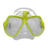 Maxbell Adult Scuba Diving Mask Camera Mount Swim Mask Free Diving Snorkeling Gear Clear Yellow