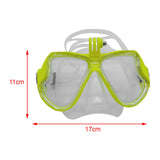 Maxbell Adult Scuba Diving Mask Camera Mount Swim Mask Free Diving Snorkeling Gear Clear Yellow