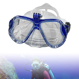 Maxbell Adult Scuba Diving Mask Camera Mount Swim Mask Free Diving Snorkeling Gear Clear Blue A