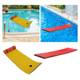 Maxbell Water Float Mat 3 Layers XPE Foam Floating Pad for Beach Swimming Pool River Yellow Blue Red