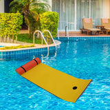 Maxbell Water Float Mat 3 Layers XPE Foam Floating Pad for Beach Swimming Pool River Yellow Blue Red