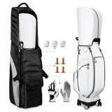 Maxbell Carry Golf Club Carry Bag Detachable Nylon Lock Thickened Travel with Wheels grey