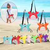 Maxbell Kids Beach Bag Summer Vacation Seashell Bag with Zipper Shell Collecting Bag Blue
