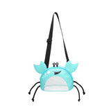 Maxbell Kids Beach Bag Summer Vacation Seashell Bag with Zipper Shell Collecting Bag Blue