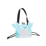 Maxbell Kids Beach Bag Summer Vacation Seashell Bag with Zipper Shell Collecting Bag Blue