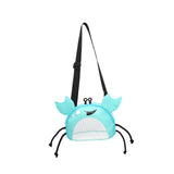 Maxbell Kids Beach Bag Summer Vacation Seashell Bag with Zipper Shell Collecting Bag Blue