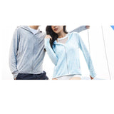 Maxbell Women Sun Protection Hoodie Sunproof Cooling Shirt for Running Summer Riding 2XL White