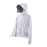 Maxbell Women Sun Protection Hoodie Sunproof Cooling Shirt for Running Summer Riding 2XL White