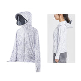 Maxbell Women Sun Protection Hoodie Sunproof Cooling Shirt for Running Summer Riding 2XL White