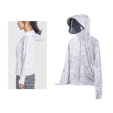 Maxbell Women Sun Protection Hoodie Sunproof Cooling Shirt for Running Summer Riding 2XL White