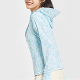 Maxbell Women Sun Protection Hoodie Sunproof Cooling Shirt for Running Summer Riding 3XL Light Blue